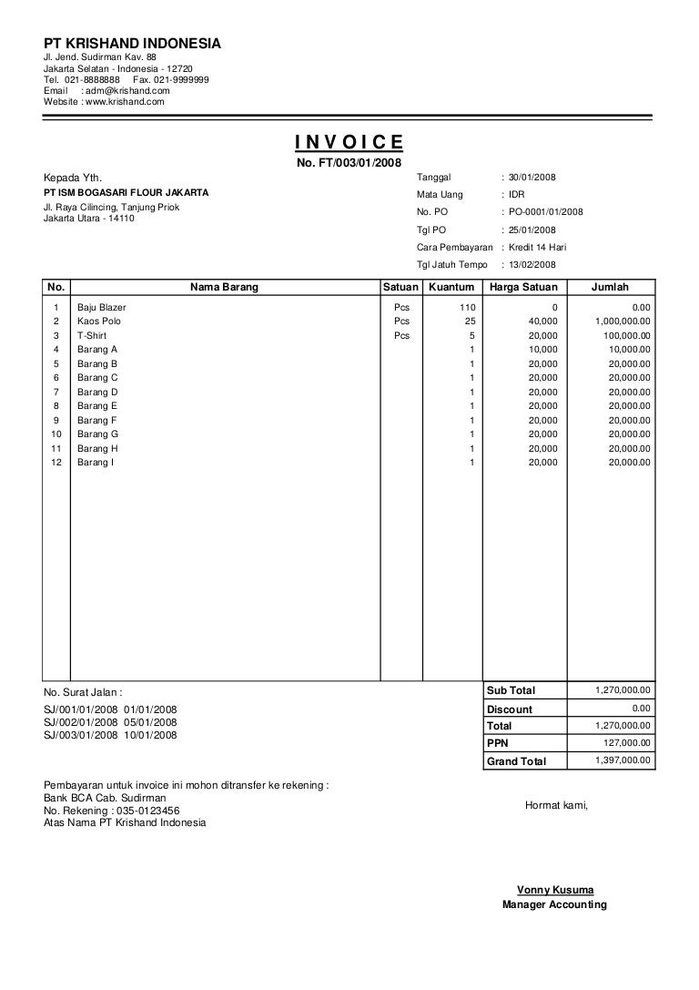 Detail Contoh Invoice Barang Nomer 43