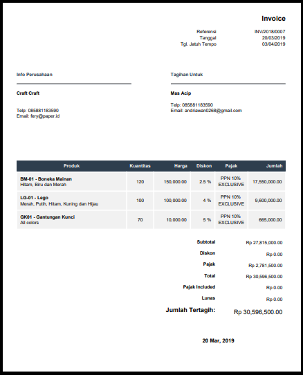 Detail Contoh Invoice Pelunasan Nomer 21