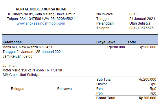 Detail Contoh Invoice Pelunasan Nomer 32