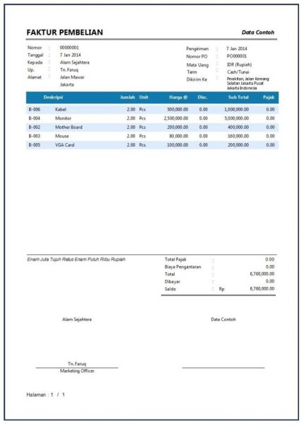 Detail Contoh Invoice Pelunasan Nomer 37