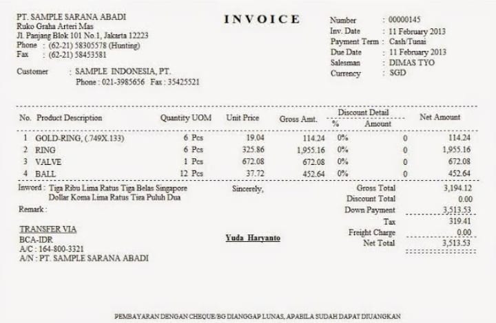 Detail Contoh Invoice Pelunasan Nomer 9