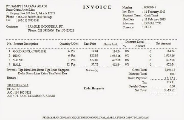 Detail Contoh Invoice Pembayaran Nomer 23