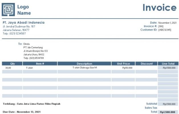 Detail Contoh Invoice Pembayaran Nomer 28