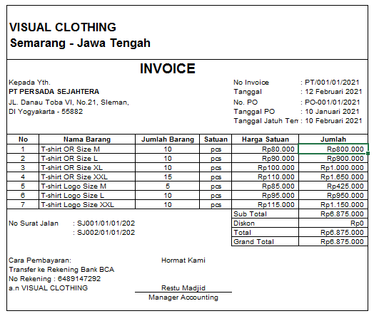 Detail Contoh Invoice Pembayaran Nomer 30