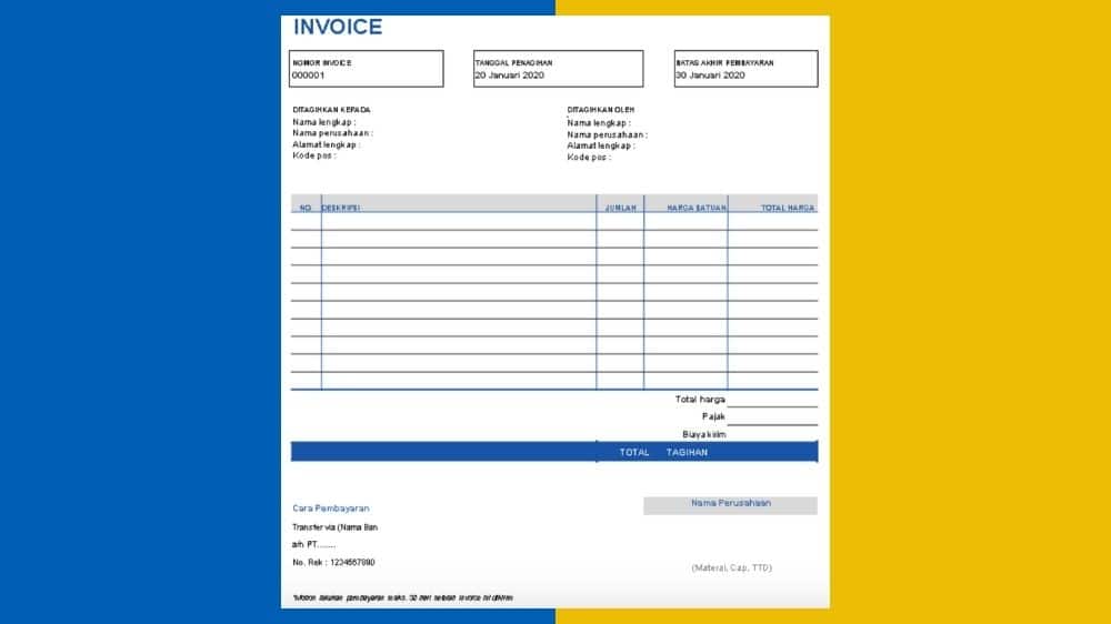 Detail Contoh Invoice Pembayaran Nomer 36