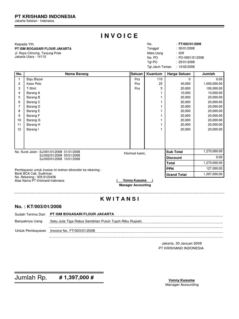 Detail Contoh Invoice Pembelian Nomer 20