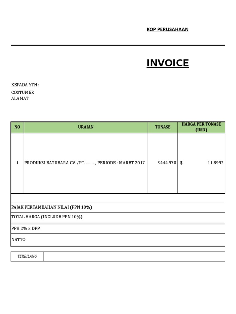 Detail Contoh Invoice Perusahaan Nomer 42