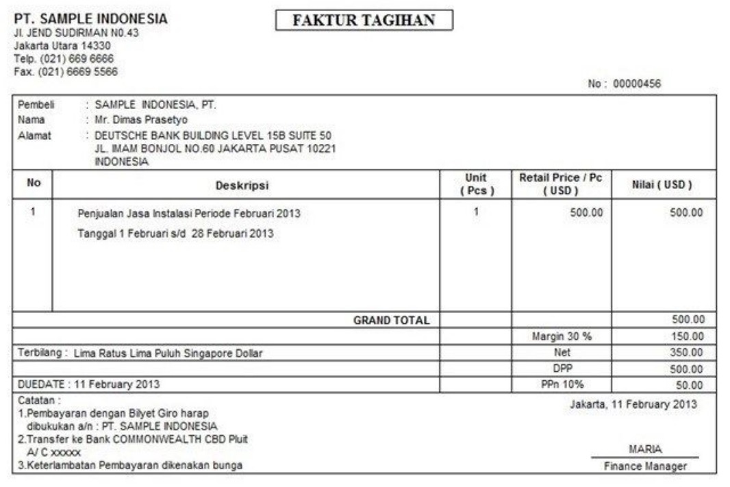 Detail Contoh Invoice Proyek Nomer 29