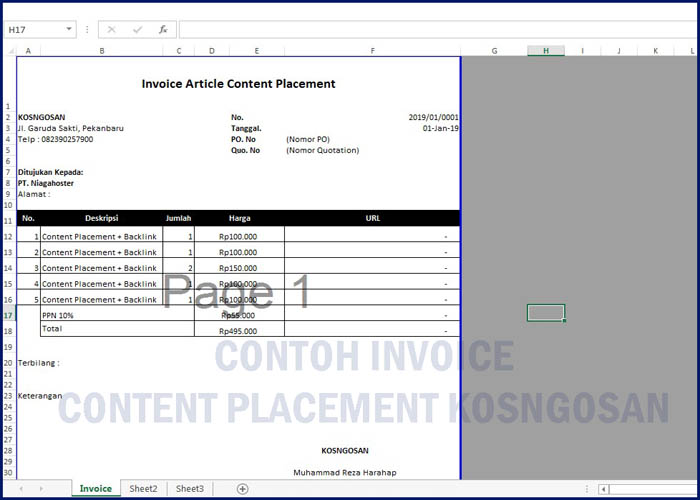 Detail Contoh Invoice Proyek Nomer 46