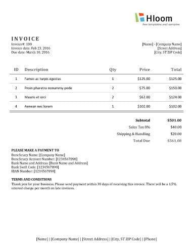 Detail Contoh Invoice Tagihan Nomer 47