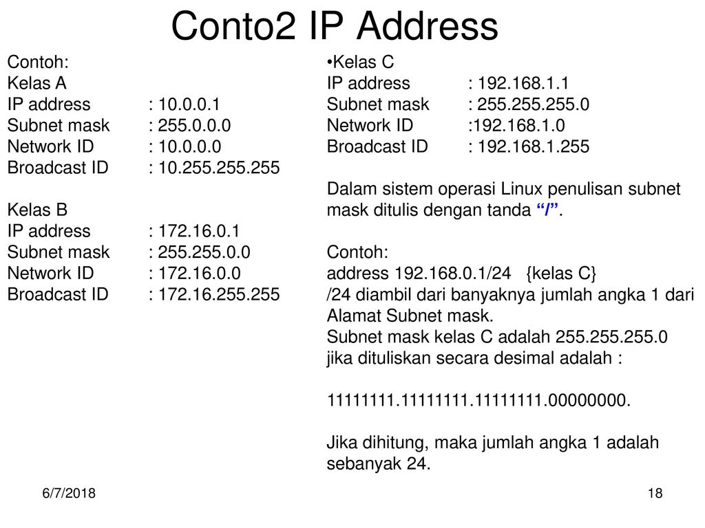 Detail Contoh Ip Address Kelas A Nomer 13