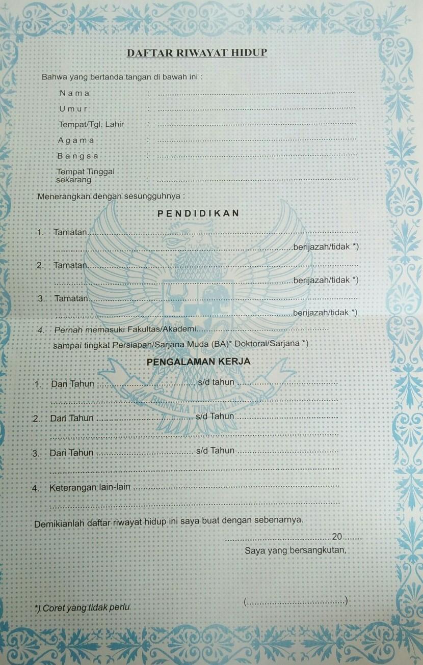 Detail Contoh Isi Daftar Riwayat Hidup Nomer 18