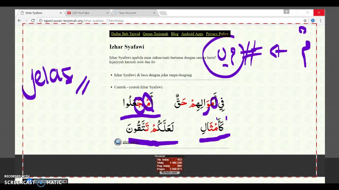 Detail Contoh Izhar Syafawi Semua Huruf Nomer 34