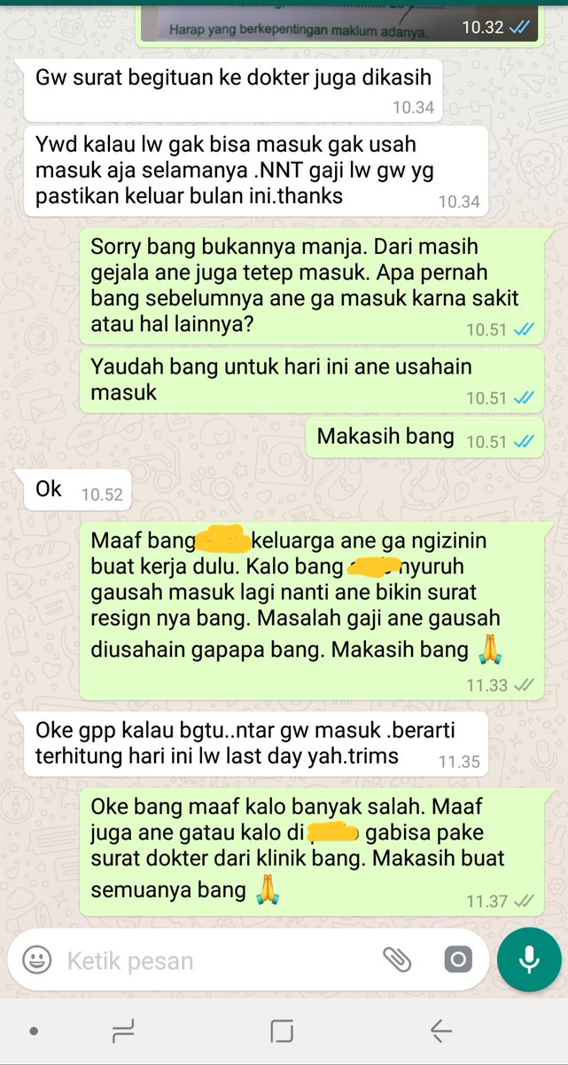 Detail Contoh Izin Sakit Lewat Whatsapp Nomer 3