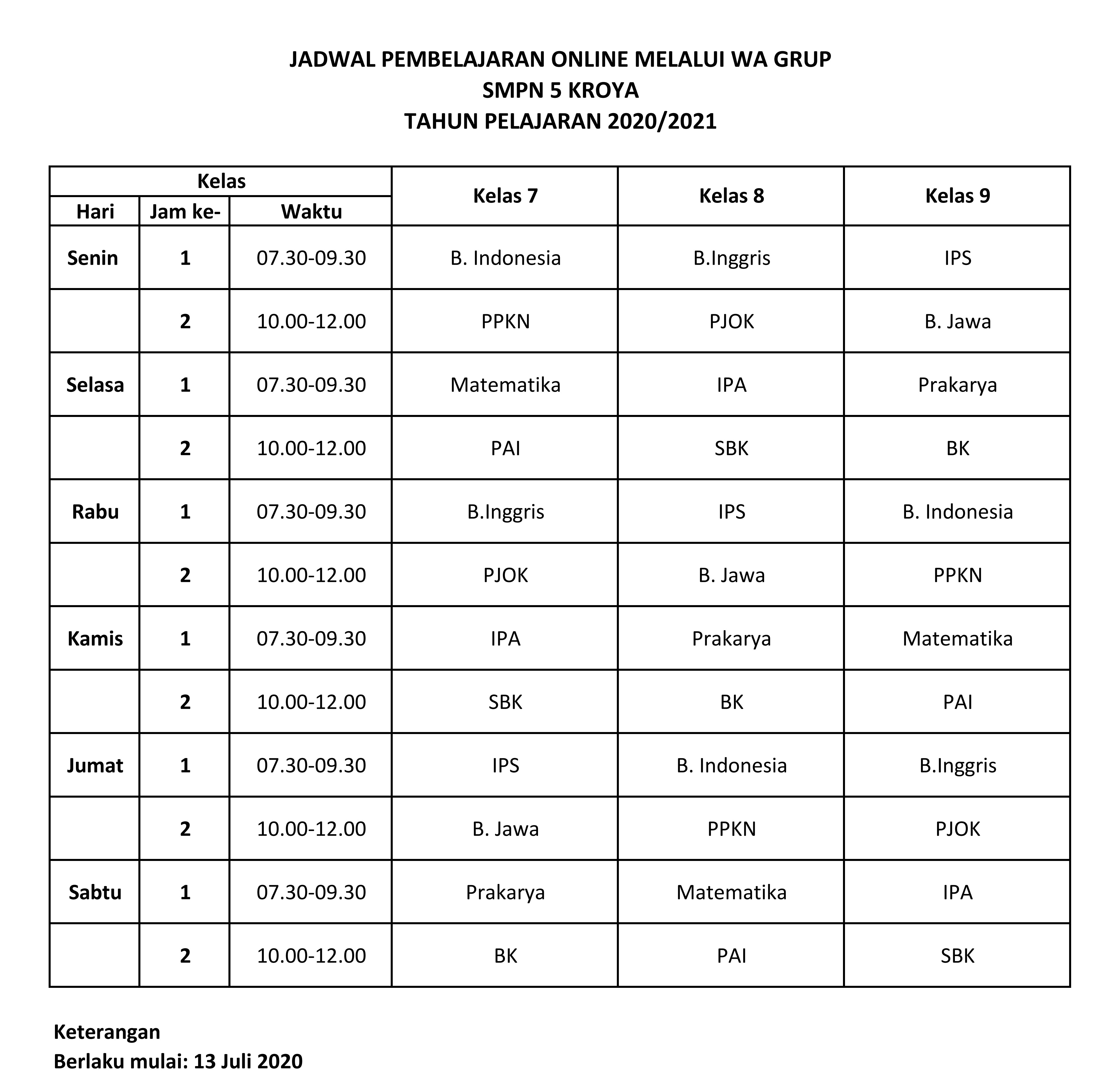 Detail Contoh Jadwal Belajar Nomer 11