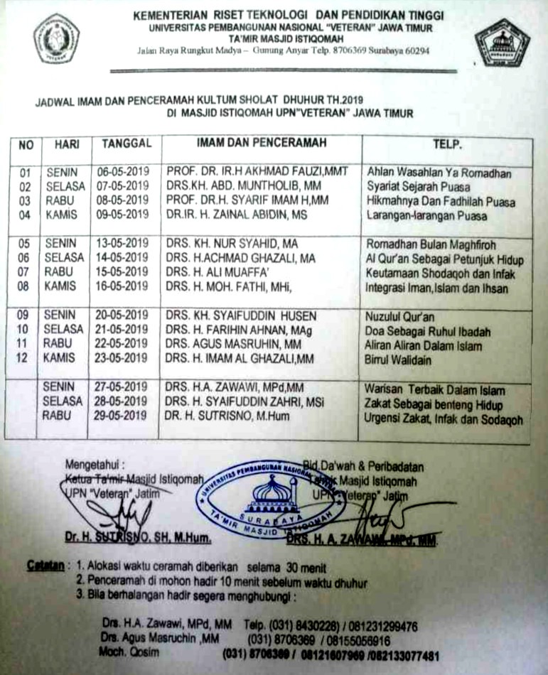 Detail Contoh Jadwal Imam Tarawih Nomer 22