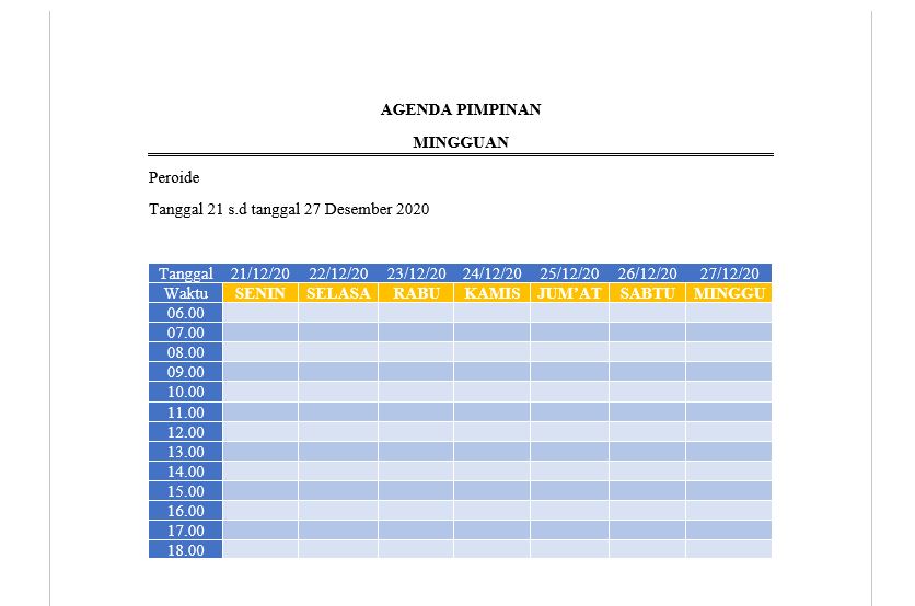 Detail Contoh Jadwal Kegiatan Pimpinan Nomer 41