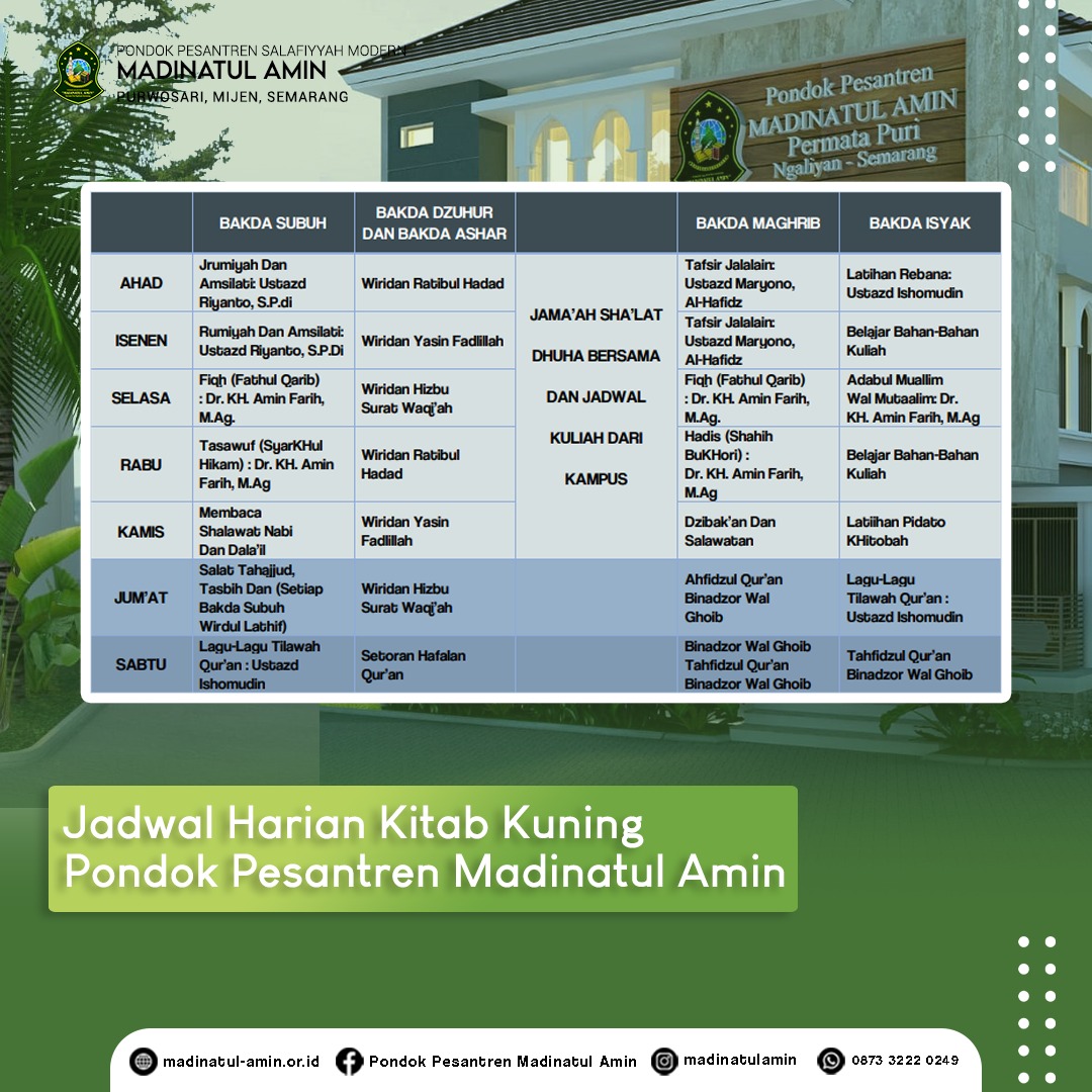 Detail Contoh Jadwal Kegiatan Pondok Pesantren Nomer 43