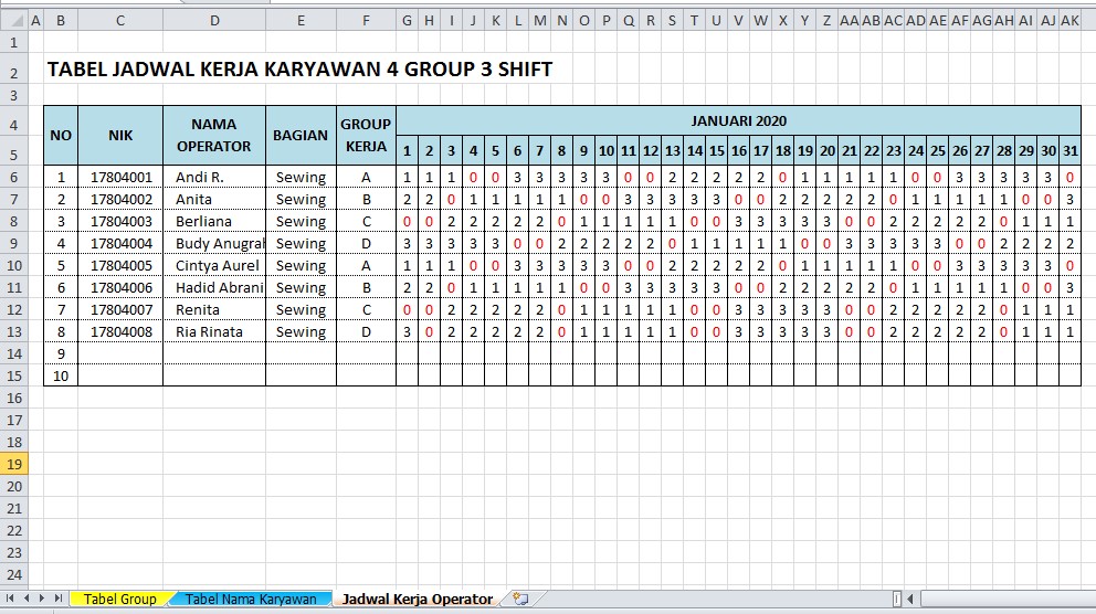 Detail Contoh Jadwal Kerja 3 Shift 24 Jam Nomer 8