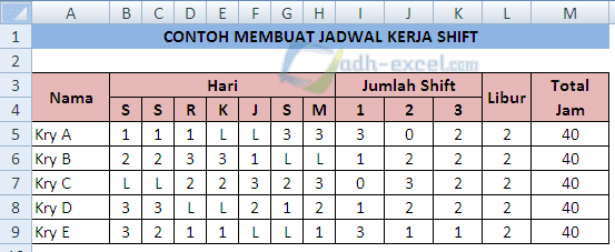 Detail Contoh Jadwal Kerja Nomer 4