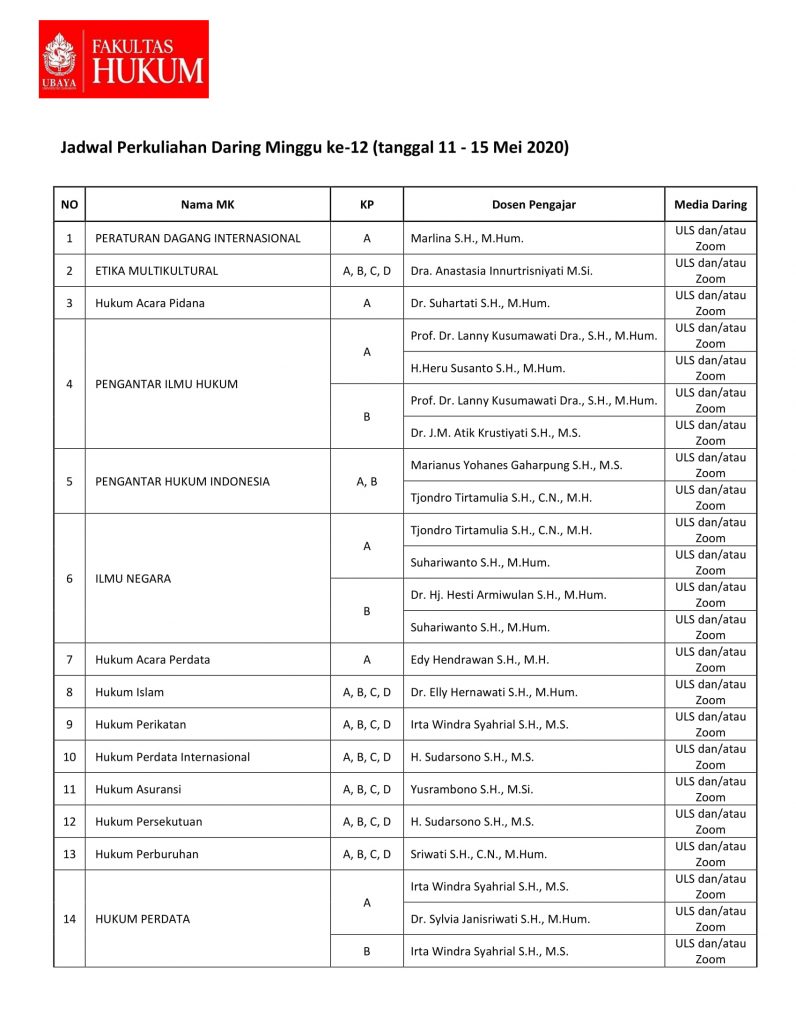 Detail Contoh Jadwal Kuliah Nomer 15