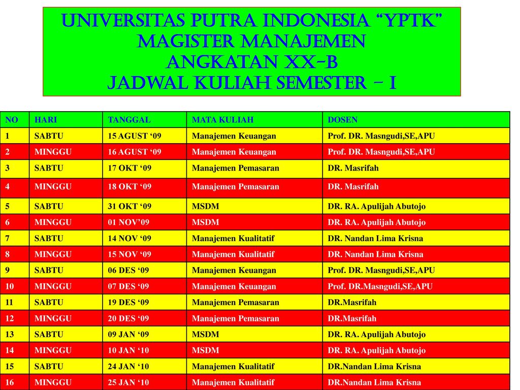 Detail Contoh Jadwal Kuliah Nomer 25