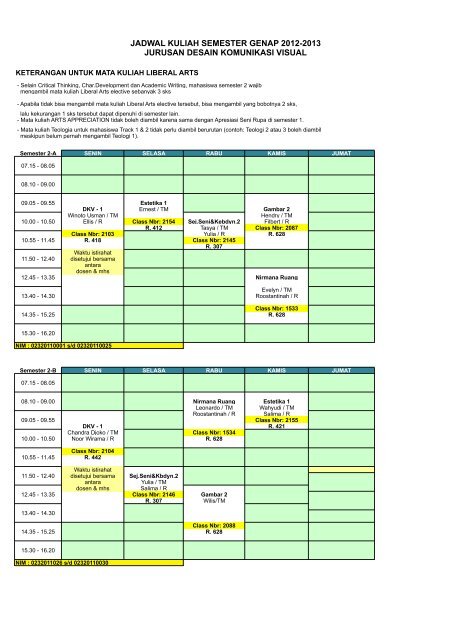 Detail Contoh Jadwal Kuliah Nomer 41