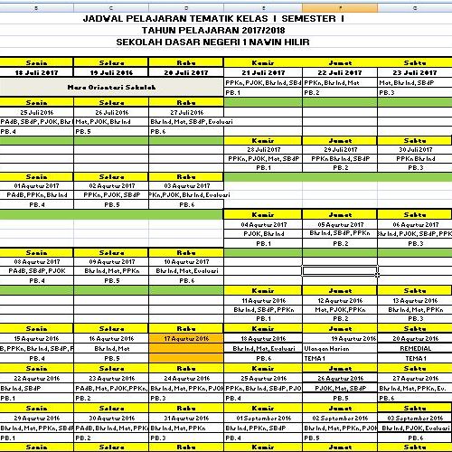 Detail Contoh Jadwal Pelajaran Sd Nomer 14