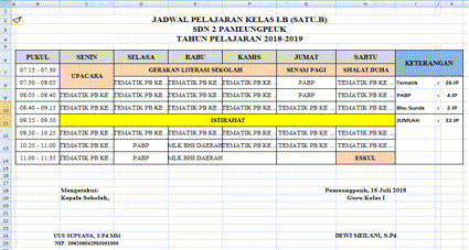 Detail Contoh Jadwal Pelajaran Sd Nomer 15