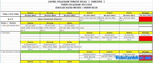 Detail Contoh Jadwal Pelajaran Sd Nomer 26