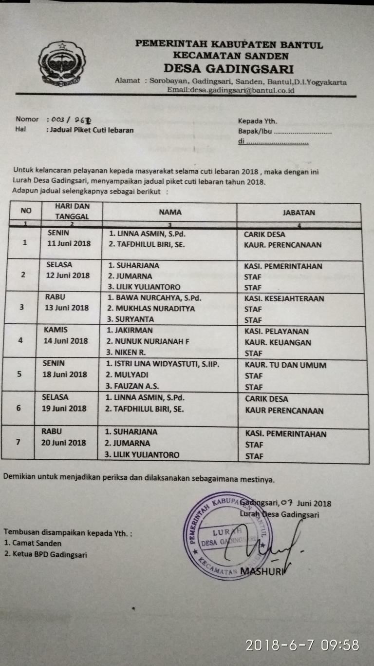 Detail Contoh Jadwal Piket Nomer 18