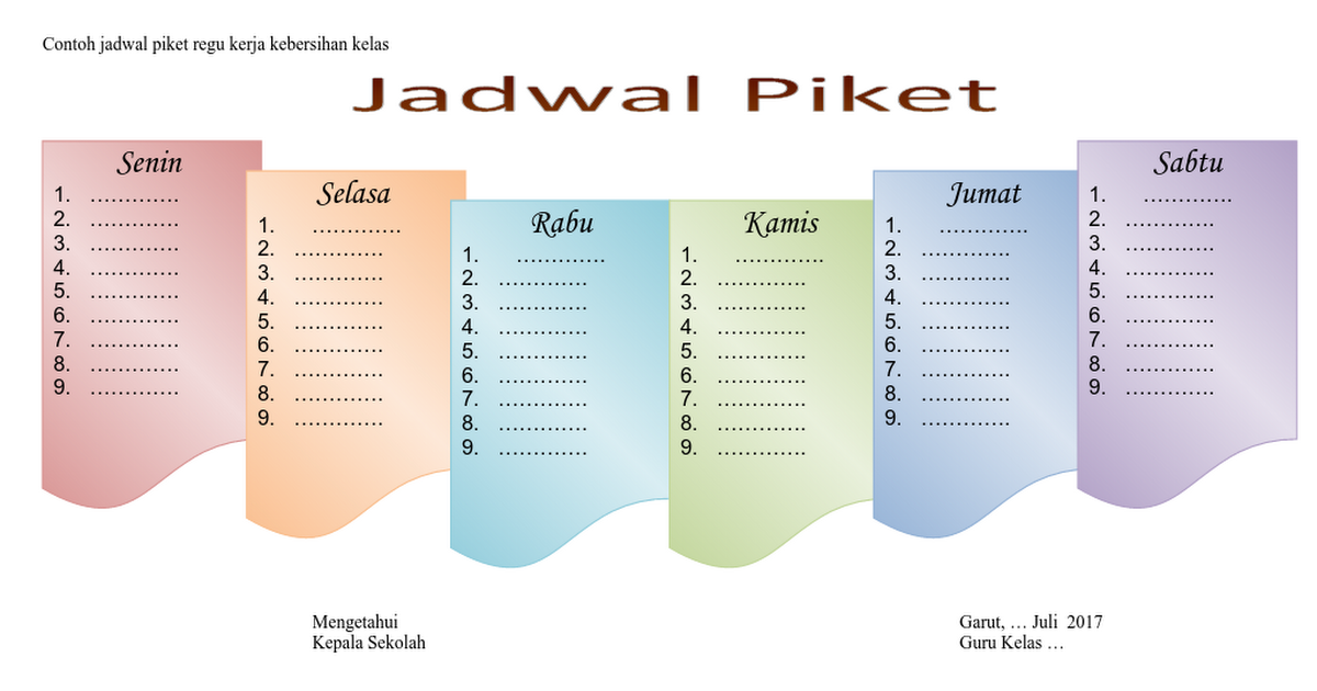 Detail Contoh Jadwal Piket Nomer 31