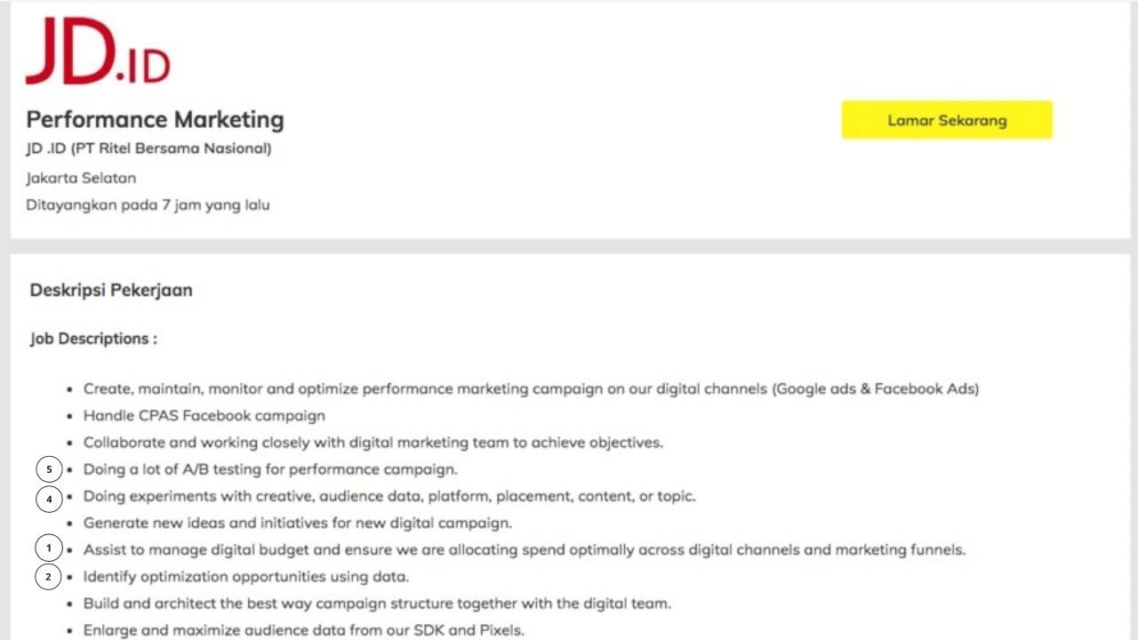 Detail Contoh Job Description Marketing Nomer 13