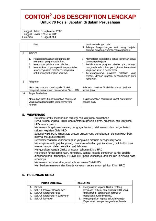 Detail Contoh Job Description Sederhana Nomer 19