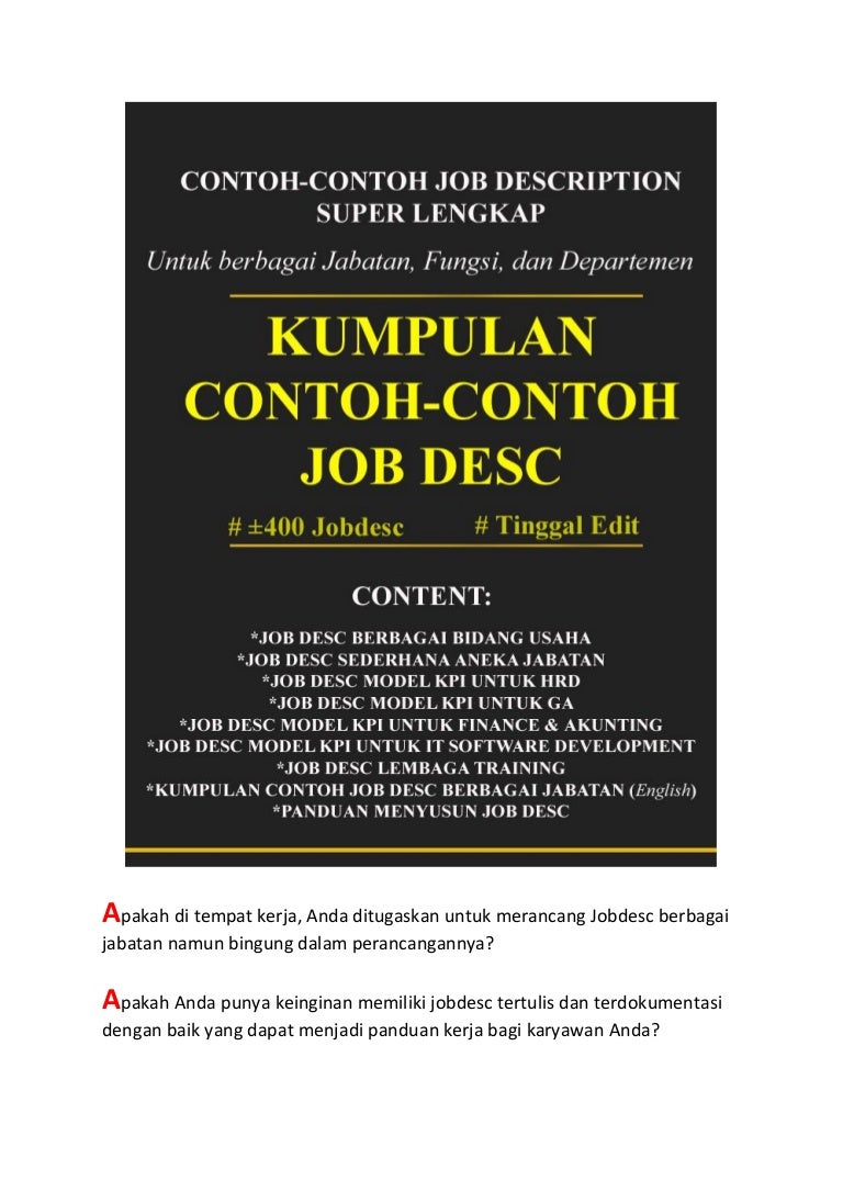 Detail Contoh Job Description Sederhana Nomer 28