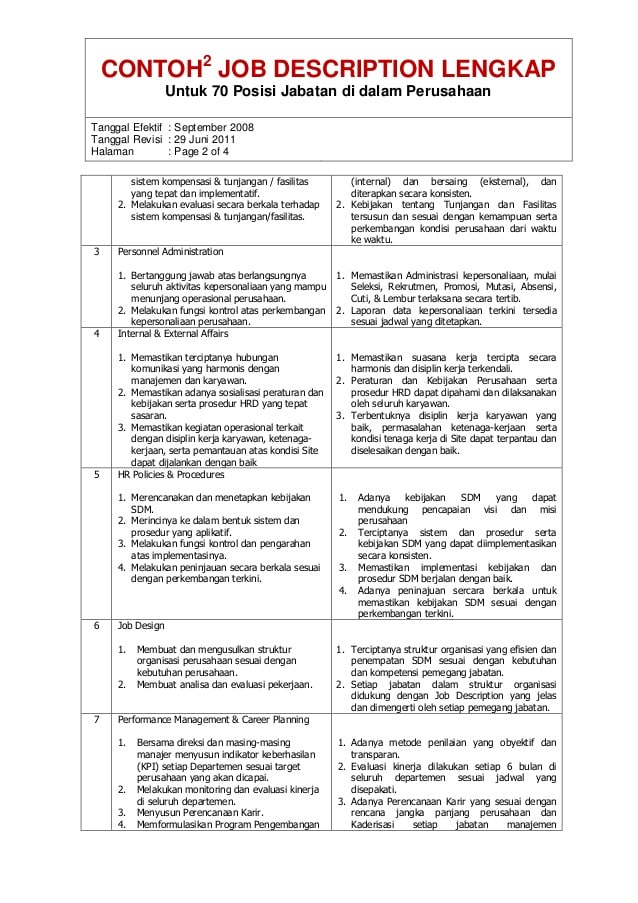 Detail Contoh Job Description Sederhana Nomer 37