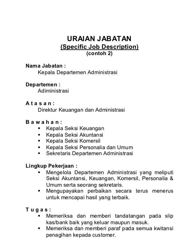 Detail Contoh Job Description Sederhana Nomer 5