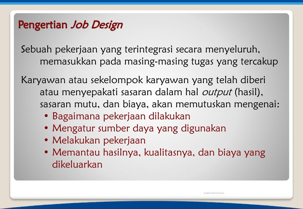 Contoh Job Design - KibrisPDR