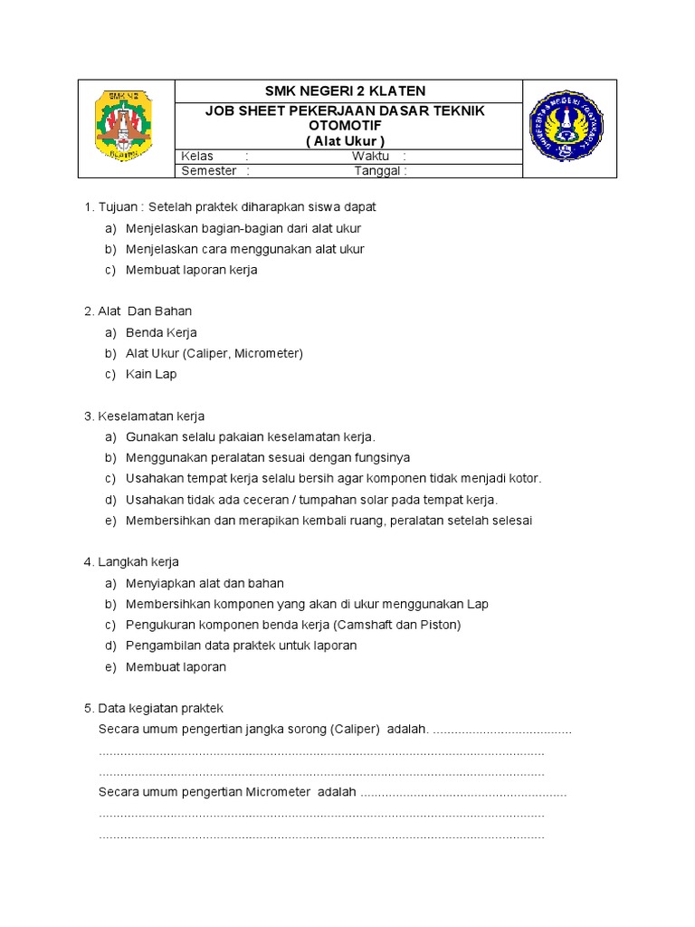 Detail Contoh Job Sheet Nomer 37