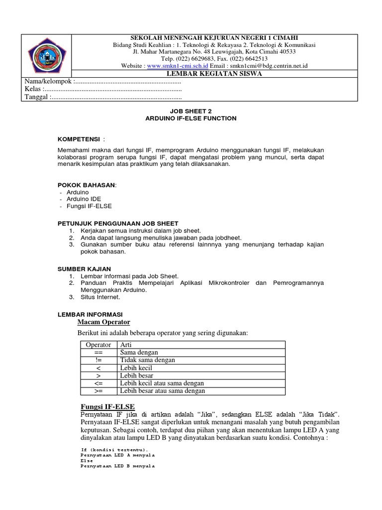 Detail Contoh Job Sheet Koleksi Nomer 47
