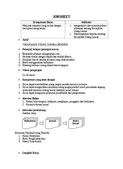 Detail Contoh Job Sheet Nomer 8