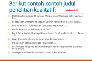 Detail Contoh Judul Skripsi Kualitatif Nomer 10