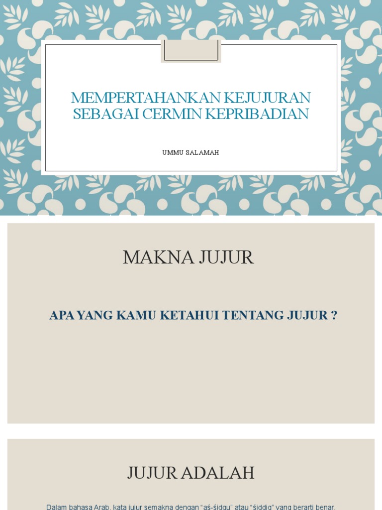 Detail Contoh Jujur Dalam Perbuatan Atau Amaliah Nomer 45