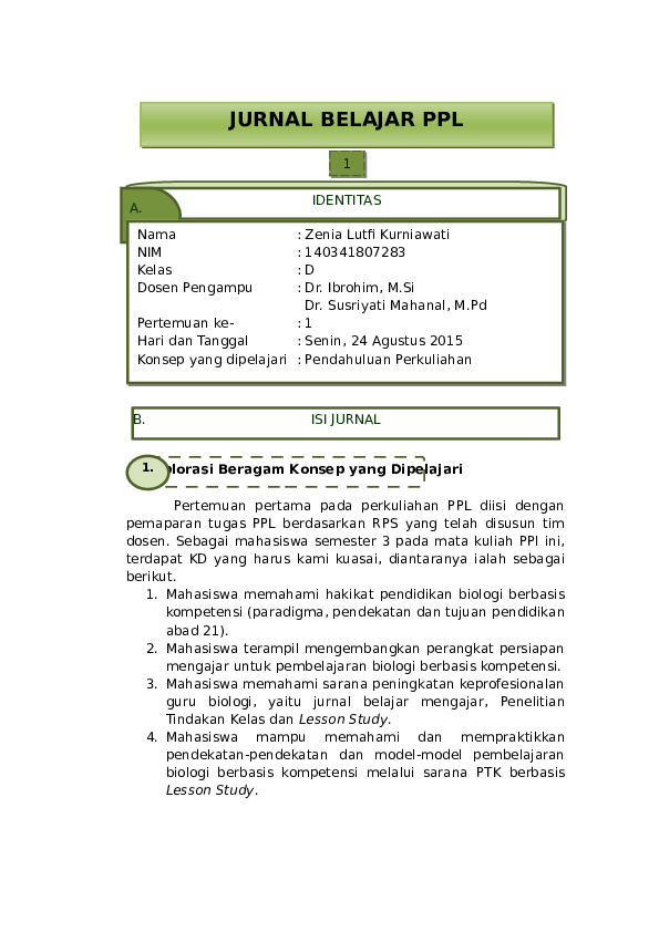 Detail Contoh Jurnal Belajar Nomer 10