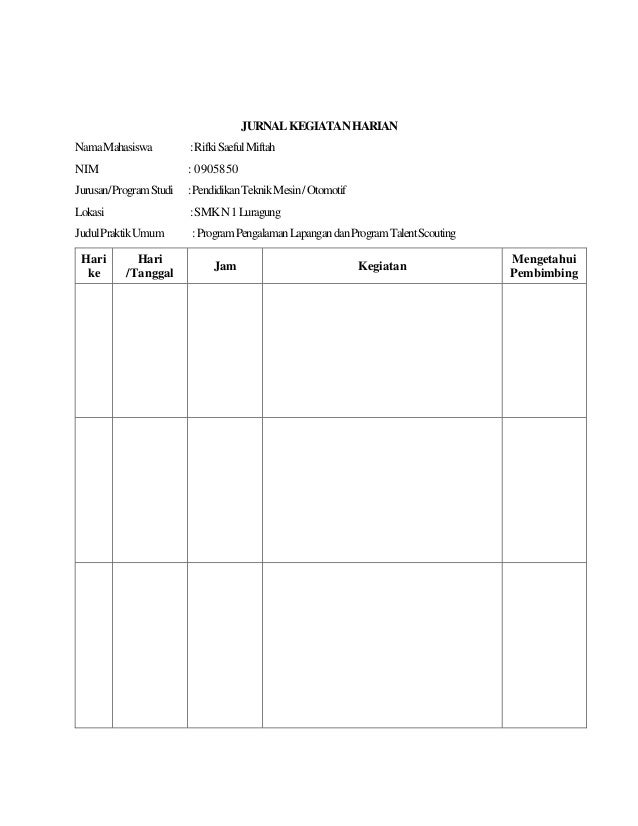 Detail Contoh Jurnal Harian Nomer 7