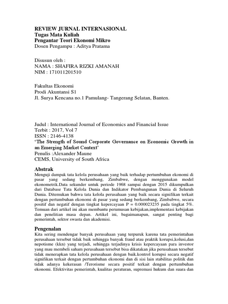 Detail Contoh Jurnal Internasional Ekonomi Nomer 8