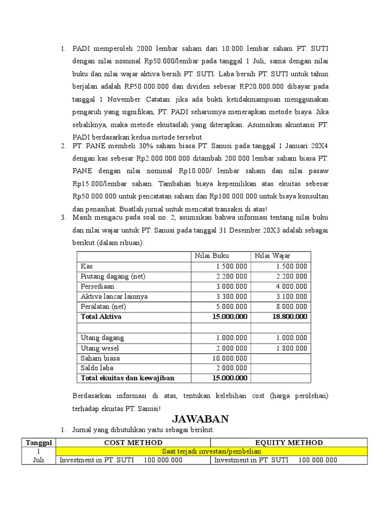 Detail Contoh Jurnal Investasi Saham Nomer 16