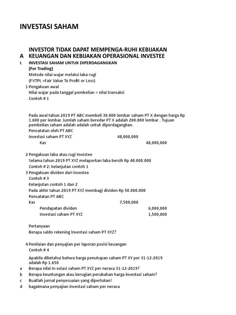 Detail Contoh Jurnal Investasi Saham Nomer 24