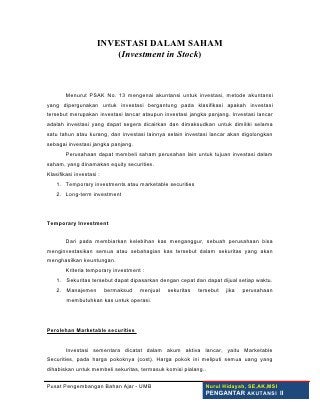 Detail Contoh Jurnal Investasi Saham Nomer 40
