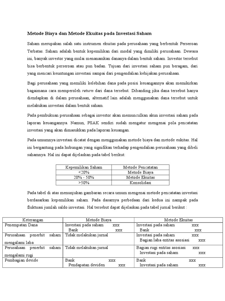 Detail Contoh Jurnal Investasi Saham Nomer 49